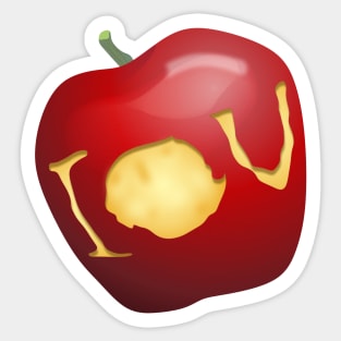 I O U Apple Sticker